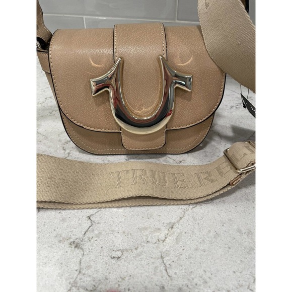 TRUE RELIGION $98 MSRP Crossbody Shoulder Bag Handbag Purse Tan Gold Hardware - Picture 8 of 10